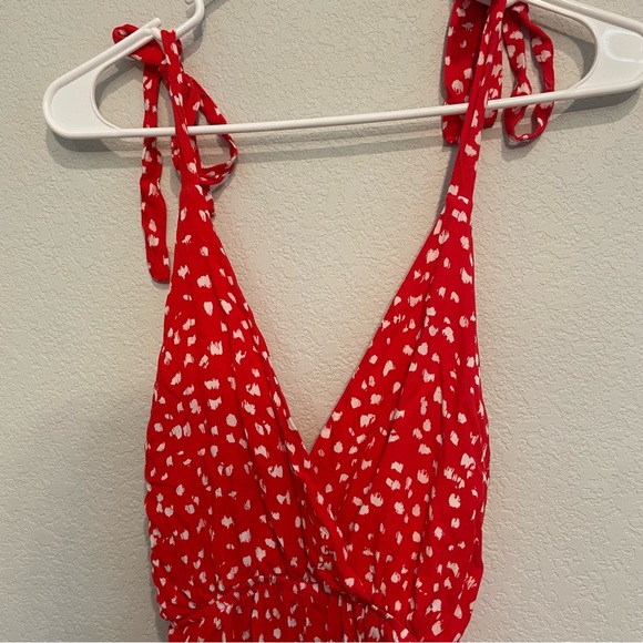 Maaji Red and White Floral Jumpsuit Women’s Size Small - Picture 5 of 14